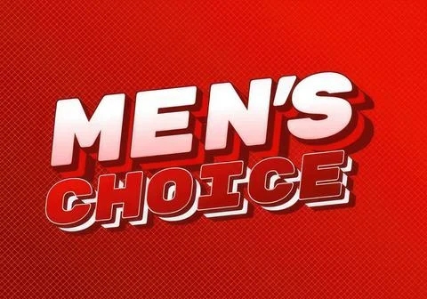 Men's choice bold red text on red background Stock Illustration