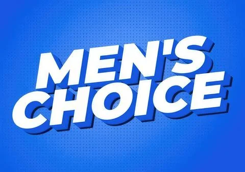 Men's choice bold text on blue background Stock Illustration