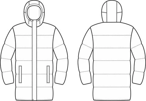 Men's down coat. Stock Illustration
