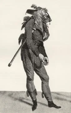 Mens Fashion During The French Revolution. Les Incroyables. Members Of A Fashio Stock Photos