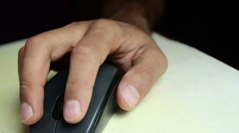 Men's fingers click the mouse button Stock Footage 60563517