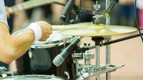 Men's hand beats the drum Stock Footage 39682233