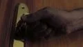 Men's hand open the door slowly (horror scene) HD Footage