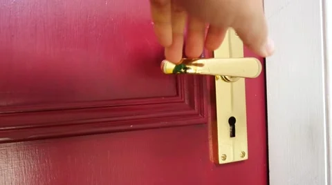 Men's hand opens and closes the door Stock Footage 67475708