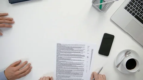 Men's Hands Signing a Document Stock Footage 84490534