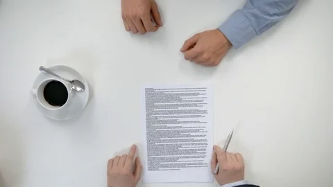 Men's Hands Signing a Document Stock Footage 84494294