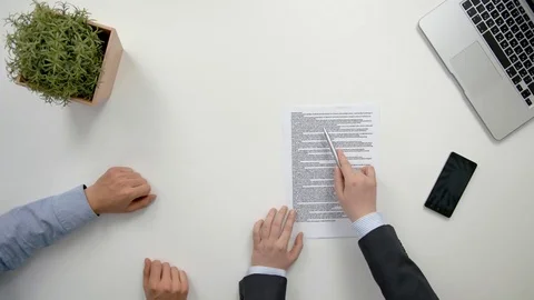 Men's Hands Signing a Document Stock Footage 84532994