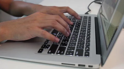 Men's hands typing on computer keyboard Stock Footage 51295274