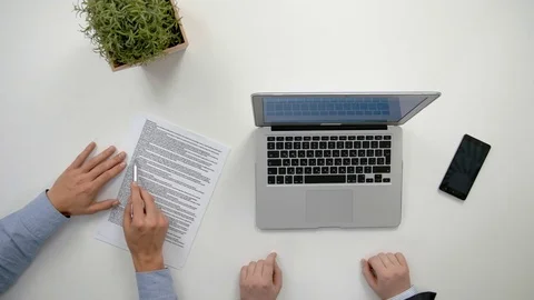 Men's Hands Working on the Laptop Stock Footage 84531197