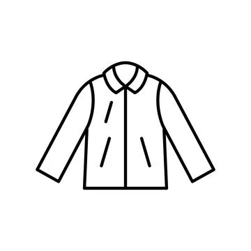 Mens jacket outline template vector icon. EPS 10.. Basic clothing men symbol. Stock Illustration