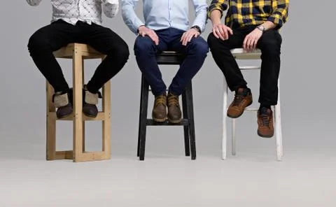 Men's Legs in Modern Shoes Stock Photos