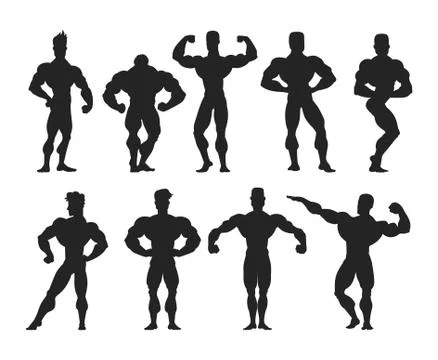 Mens physics bodybuilders vector illustration Illustrazione stock