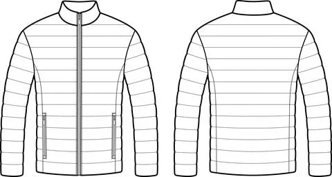 Men's quilted jacket. Stock Illustration