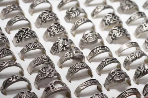 Men's Ring Collection Stock-Fotos