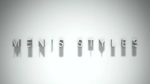 Men's styles 3D title animation white text on a white background Stock Footage 299702591
