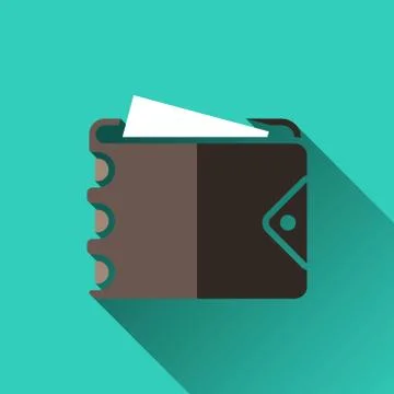 Mens Wallet Flat Icon, Vector Illustration Stock Illustration