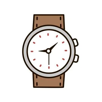 Mens Watch on white background. Vector illustration in trendy flat style. ESP 10 Stock Illustration
