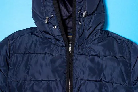 Men's winter jacket close-up. Stock Photos