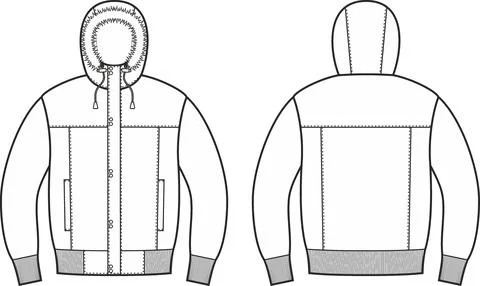 Mens winter quilted down jacket. Stock Illustration