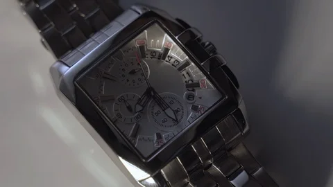 Men's wrist watch on the table Stock Footage 126716183