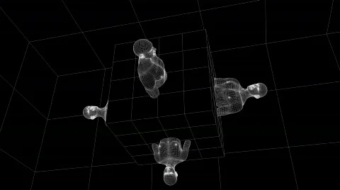 Menschen im cube wf Stock Footage 871214