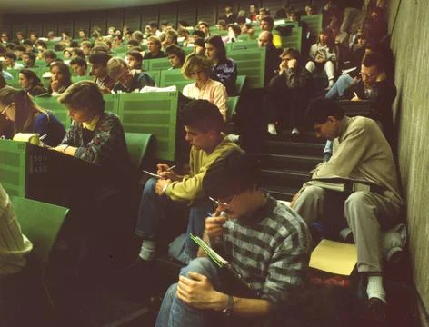 Menschen,Orte und Ereignisse im Jahr 1989-90 Bochum. Vorlesungen der Ruhr-... Stock Photos