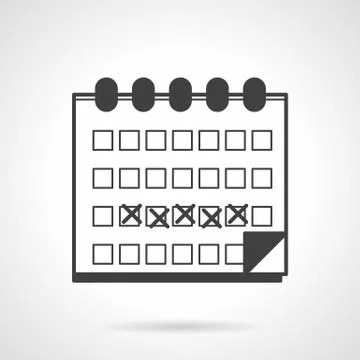Menses calendar black vector icon Stock Illustration