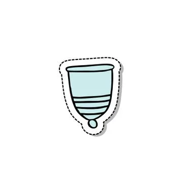 Menstrual cup doodle icon, vector illustration Stock Illustration