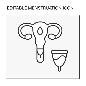 Menstrual cup line icon Stock Illustration