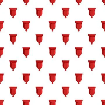 Menstrual cup seamless pattern background for feminine hygiene Stock Illustration