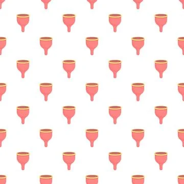 Menstrual cups seamless pattern representing sustainable feminine hygiene Stock Illustration
