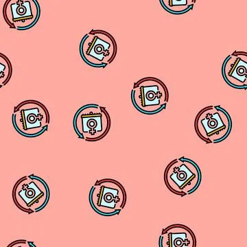 Menstrual cycle adolescence puberty vector seamless pattern Stock Illustration