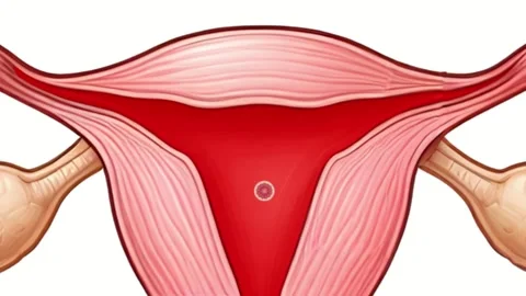 Menstrual Cycle Animation - From Ovulation to Menstruation Stock Footage 317145166