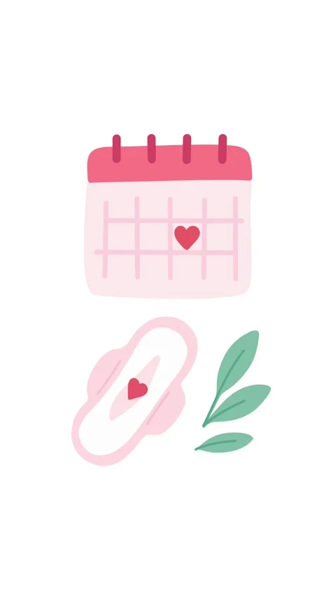 Menstrual cycle calendar and sanitary pad for female hygiene Stock Footage 345560153