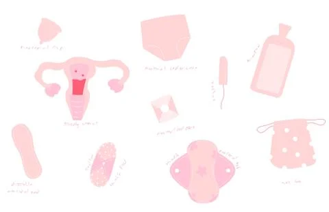 Menstrual Set Clip art Stock Illustration
