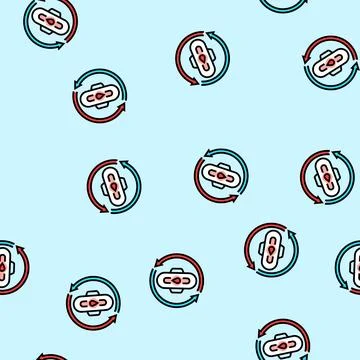 Menstruation adolescence puberty vector seamless pattern イラスト素材