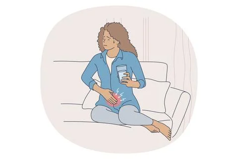 Menstruation pain concept Illustrazione stock