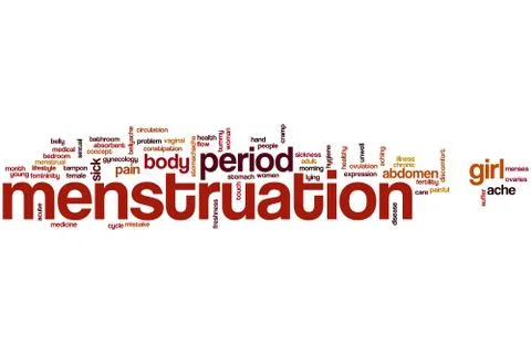 Menstruation word cloud Stock Illustration