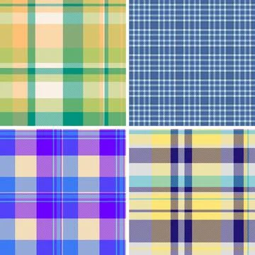 Menswear plaid bundle created for professional clothing production. The pack  Stock Illustration