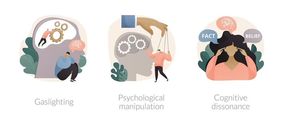 Mental abuse abstract concept vector illustrations. Stock Illustration