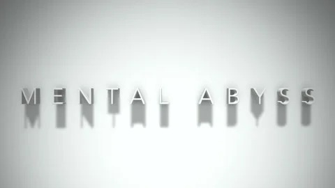 Mental abyss 3D title animation white text on a white background Stock Footage 299701748