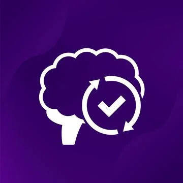 Mental agility icon with brain, vector Stock Illustration