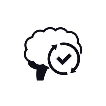 Mental agility icon with brain on white Stock Illustration