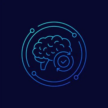 Mental agility icon, linear design Ilustração Stock