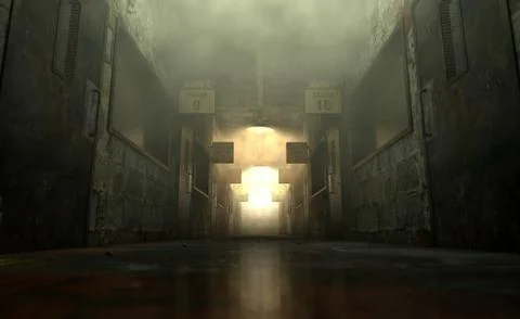 Mental Asylum Haunted Stock Illustration