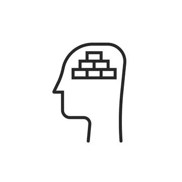Mental block or negative mindset icon Stock Illustration