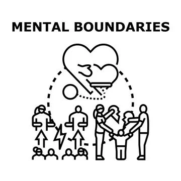 Mental boundaries concept protecting personal space and wellbeing Stock Illustration