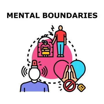 Mental boundaries creating personal space and protection Stock Illustration