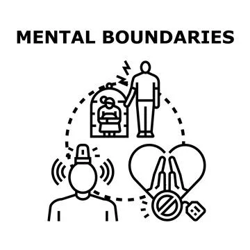 Mental boundaries creating personal space and protection Stock Illustration