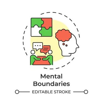 Mental boundaries multi color concept icon Stock Illustration
